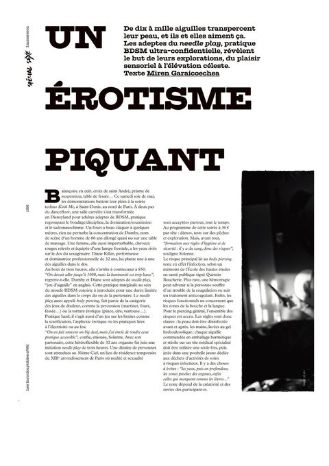 Les Inrockuptibles, long format « Un érotisme piquant »